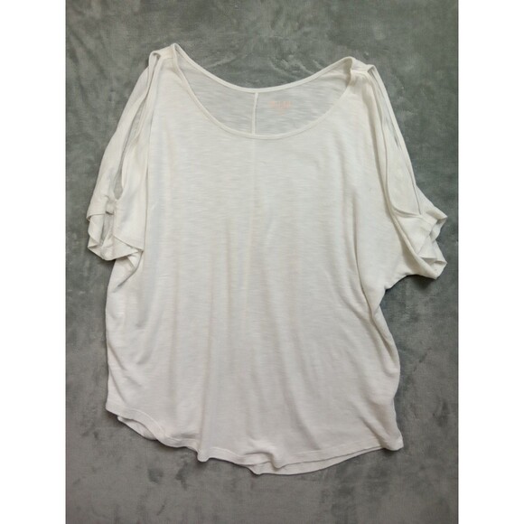 Mudd Womens XL White cold‎ Shoulder Blouse Y2K Classic - Picture 4 of 9